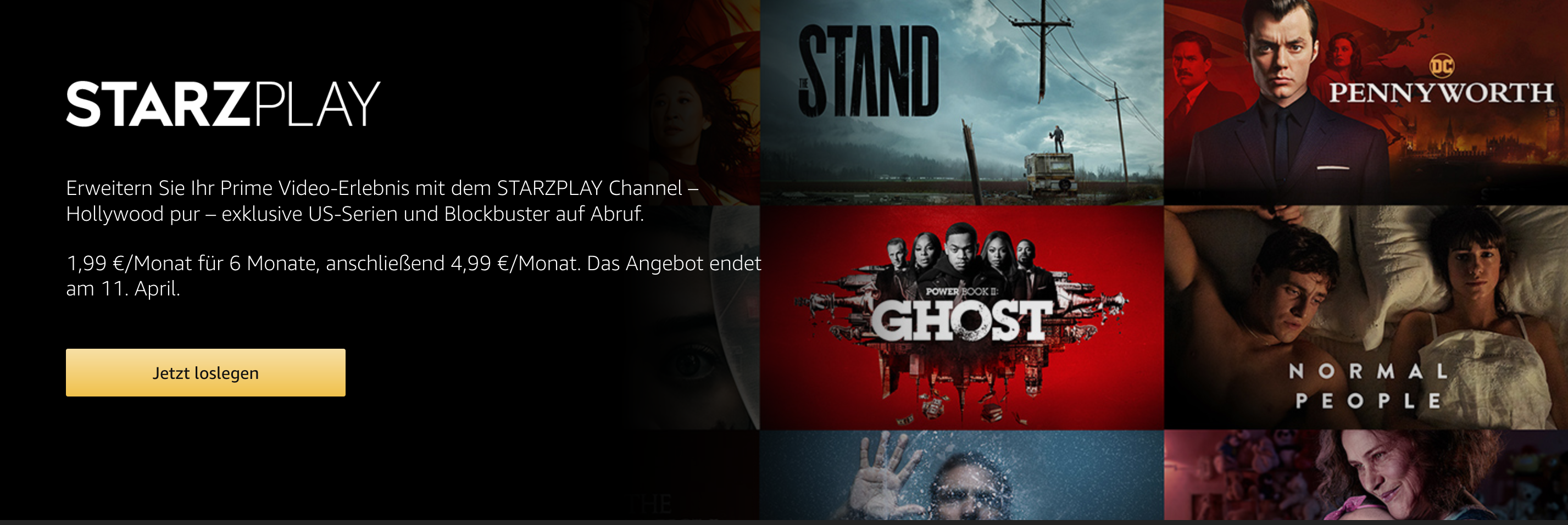 Amazon Starzplay 6 Monate für 1,99€/Monat - mit exklusiven US-Serien und Blockbustern