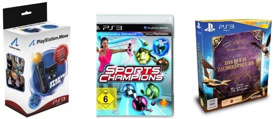 PlayStation Move: Starter Pack inkl .Sports Champions + Wonderbook: Das Buch der Zaubersprüche für 50€