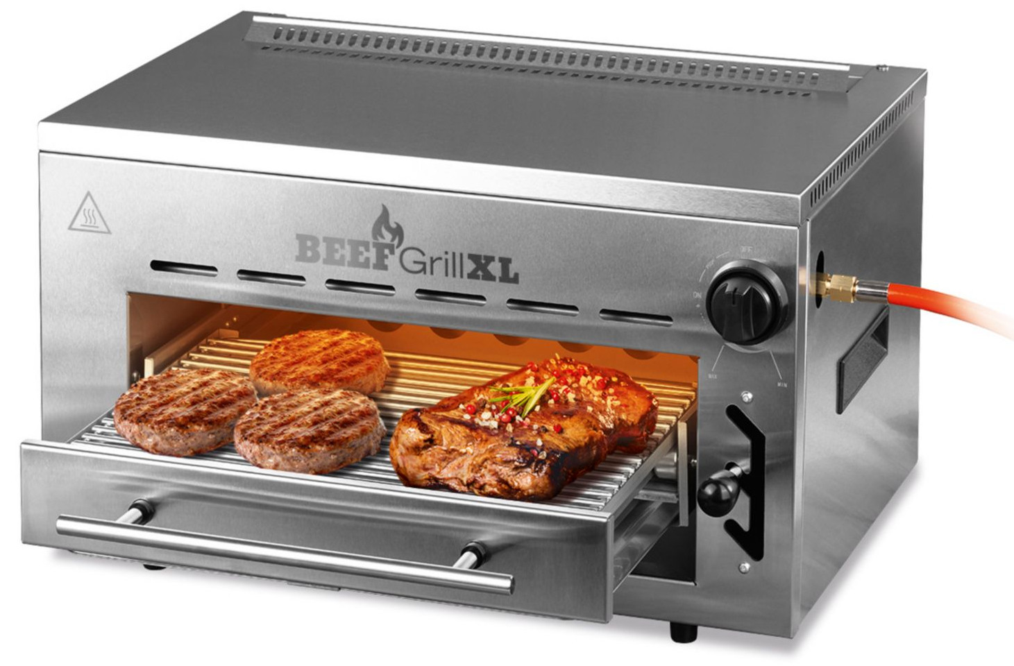 Gourmetmaxx Beef Grill XL für 97€ – Oberhitze-Gasgrill mit Fettauffangschale, 3.500 Watt
