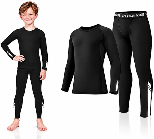 Kinder Thermounterwäsche Set mit Reflektorstreifen | 50% Rabatt