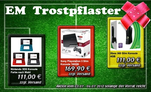 Sony PlayStation 3 Slim 160GB UK für 173€ / Xbox 360 Slim 4GB UK für 114€ / Nintendo 3DS für 114€