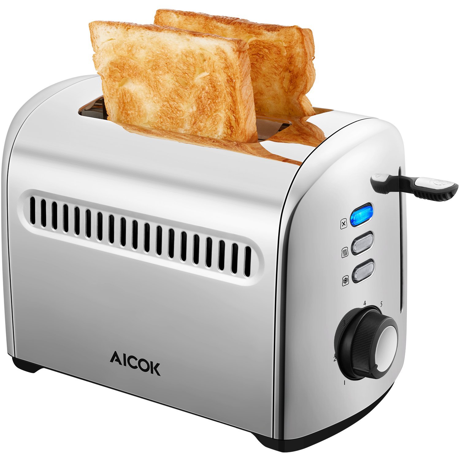 Aicok Automatik Toaster mit 2 Scheiben mit Abnehmbarer Krümelschublade für 18.83€