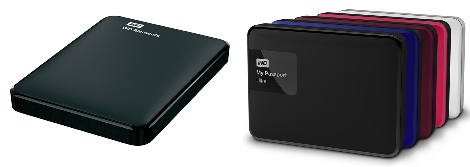 Recertified WD Festplatten - z.B. 2TB Elements Portable für 70€ und 2TB My Passport Ultra für 62€