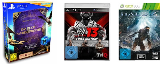 Wonderbook (PS3) für 25€ / Halo 4 (Xbox 360) für 40€ / WWE 13 (PS3) für 24€