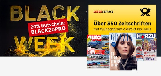 Top-Magazine mit Wunschprämie 📰 Leserservice Black Friday
