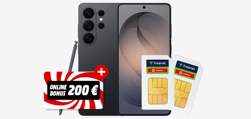 Effektiv GRATIS + 236€ GEWINN 🚀 Samsung Galaxy S26 Ultra (512GB) + Vodafone-Doppelkarte (50 + 10GB)