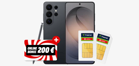 Effektiv GRATIS + 236€ GEWINN 🚀 Samsung Galaxy S26 Ultra (512GB) + Vodafone-Doppelkarte (50 + 10GB)