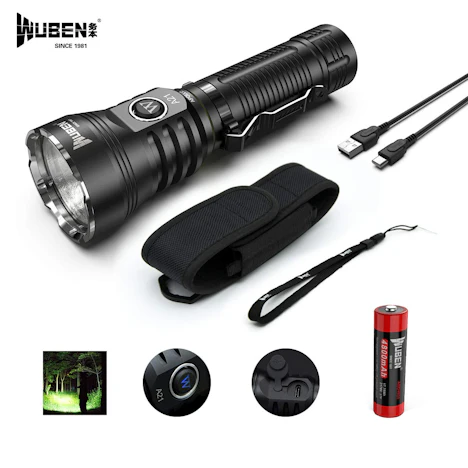 WUBEN A21 LED Taschenlampe (4200 Lm) mit Li-Ion Akku & Zubehör für 72,49€ (statt 131.8€)
