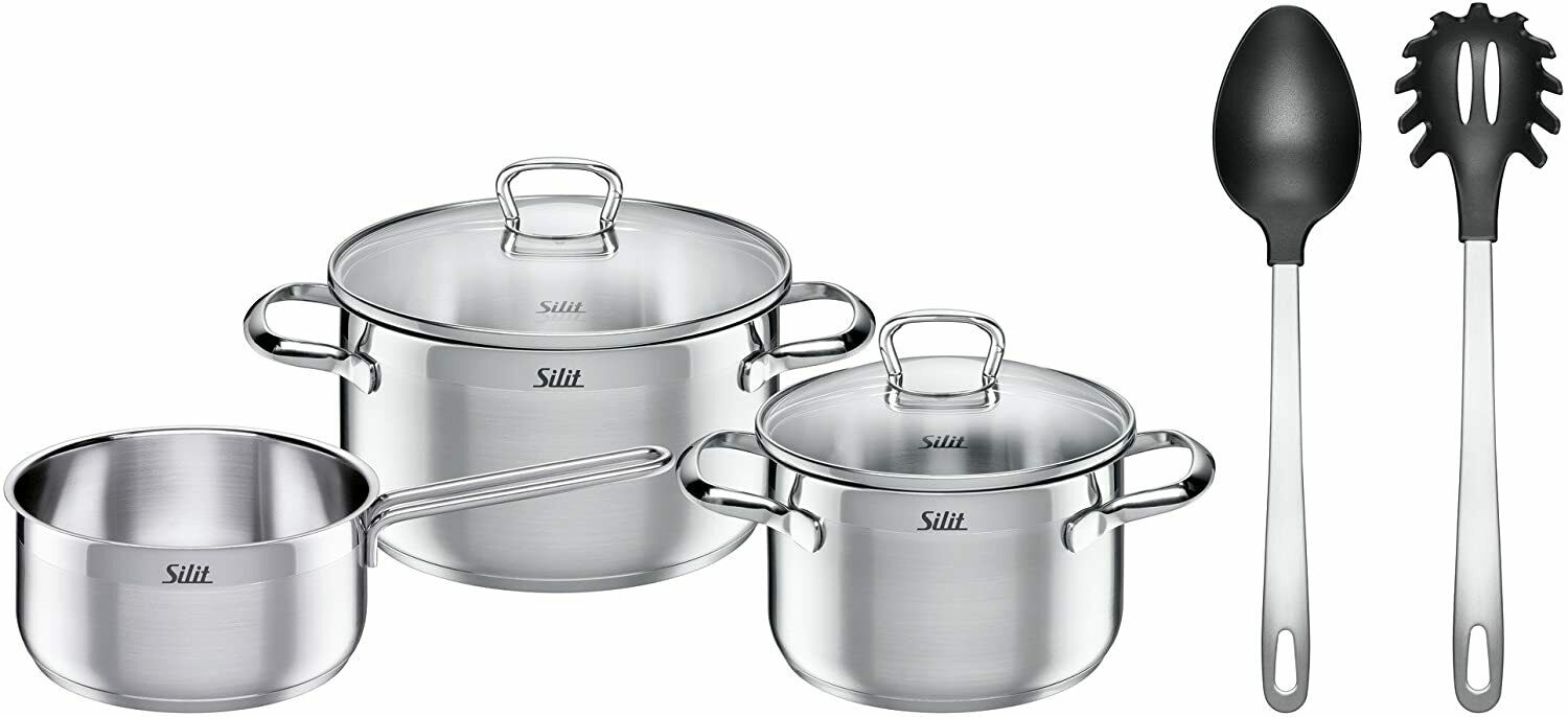 Silit Marino Topfset für 55€ - 3 Töpfe, Gieß- und Nudellöffel