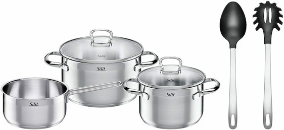 Silit Marino Topfset für 55€ - 3 Töpfe, Gieß- und Nudellöffel