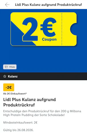 Lidl plus 2€ Kulanz Coupon