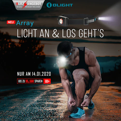 Olight Array Stirnlampe und I1R II Taschenlampe Bundle, 40% Rabatt nur am 14.01