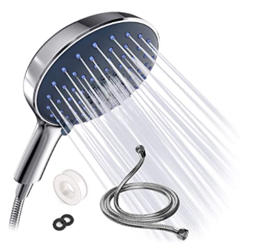 FYLINA 15 cm Duschkopf mit Schlauchset (150 cm)
