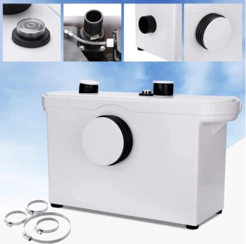 BMOT Schmutzwasserpumpe Hebeanlage, Drei Einlässe für Anschlüsse an Waschbecken, WC und Dusche