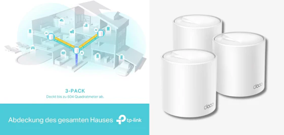 Schluss mit WLAN-Funklöchern! 📶 TP-Link Deco X50 Mesh WLAN-System (3er-Pack) für 135€ 🚀