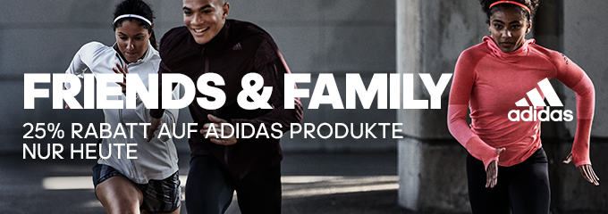 Adidas Family &amp; Friends: 25% Rabatt auf fast alles - auch auf bereits reduzierte Artikel im Outlet