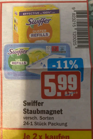 2+1 Coupon Swiffer Staubmagnet bei Globus