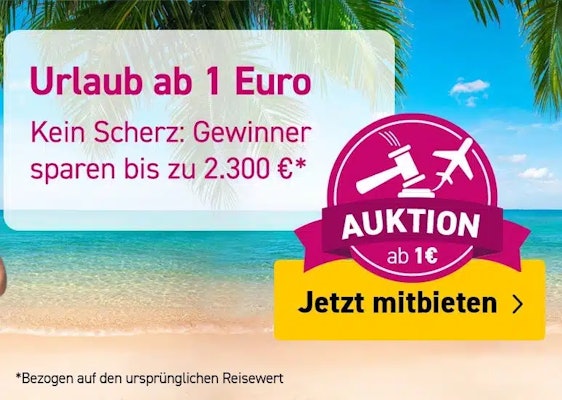 ITur: Urlaub ab 1 € (Auktion)