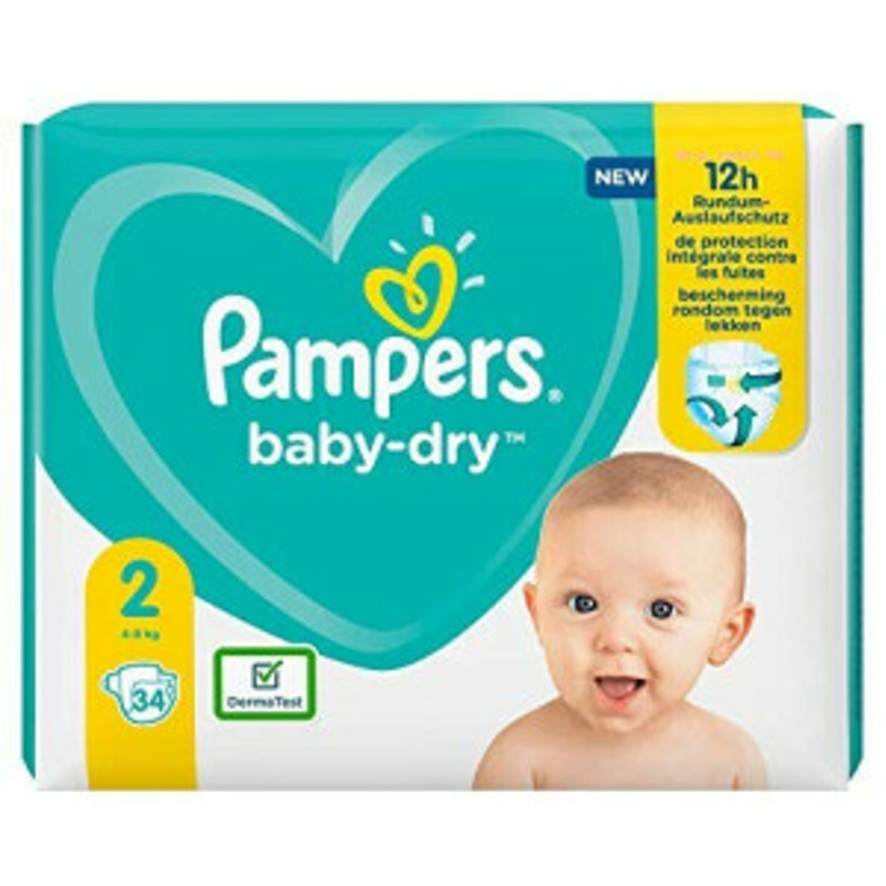 Aktion: Pampers Baby Dry Gr. 2 (4-8 kg) 34 St. 18,48€ günstiger