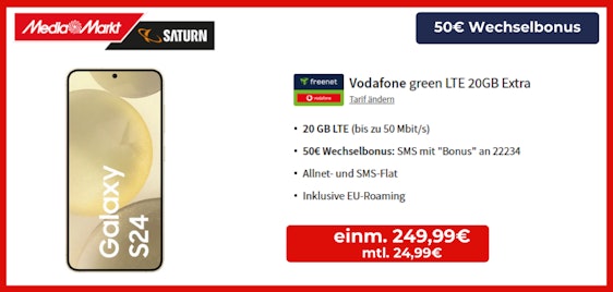 Mit 100€ Trade-Inn Bonus! 📱 Samsung Galaxy S24 und Samsung Galaxy S24+ in den Samsung Deal Days bei Media Markt