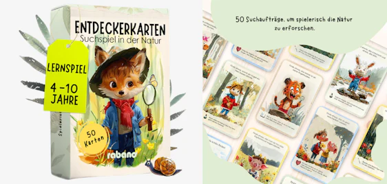 đżđ”ïžââïž Rabano 50 Entdeckerkarten fĂŒr 12⏠- Natur entdecken & lernen fĂŒr Kinder