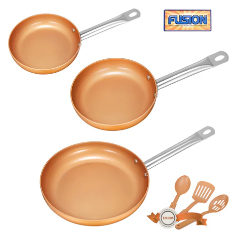 Deik Antihaftbeschichtung Pfanne 3 Set mit 3 Spatel und Löffel für 39,98€