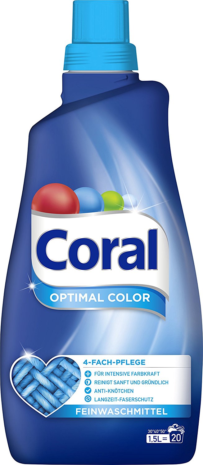 Amazon - Coral flüssig Feinwaschmittel Optimal Color 40 WL 2er Pack (2 x 20 WL) mit Sparabo 4,64 Euro