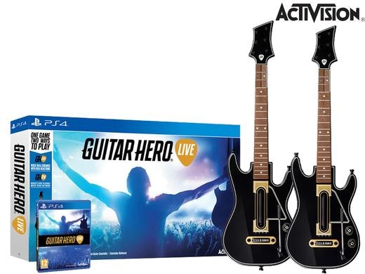 Guitar Hero: Live mit 2 Gitarren + 20€ GHTV-Inhalte für 39€ - für PS4 und Xbox One