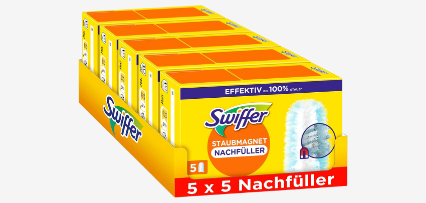 0,53€/Stück! 25x Swiffer Staubmagnet Tücher für 13€ 