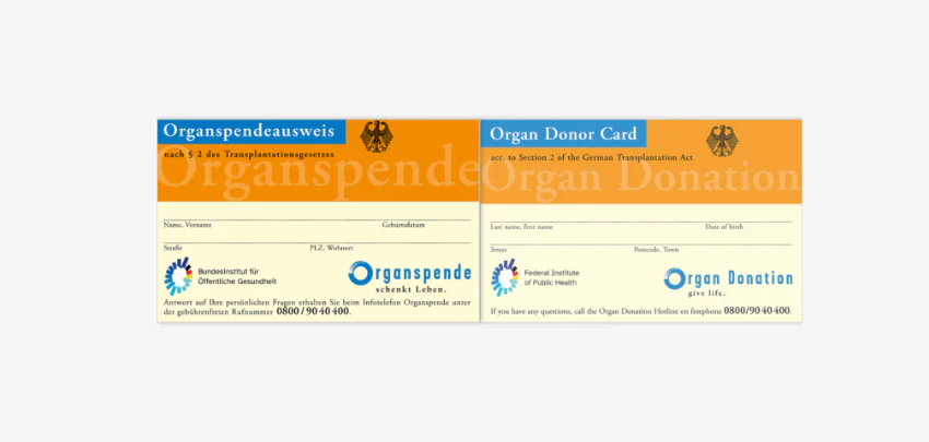 Organspendeausweis-Details Organspendeausweis-Details