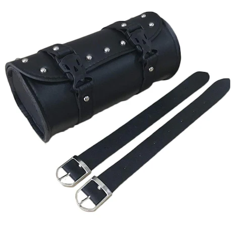 Universal-Motorrad-Gabel Lenkertasche, Rollentubuslänge Heavy Duty-Werkzeugkoffer für Motorrad Cruiser Trike, Schwarz