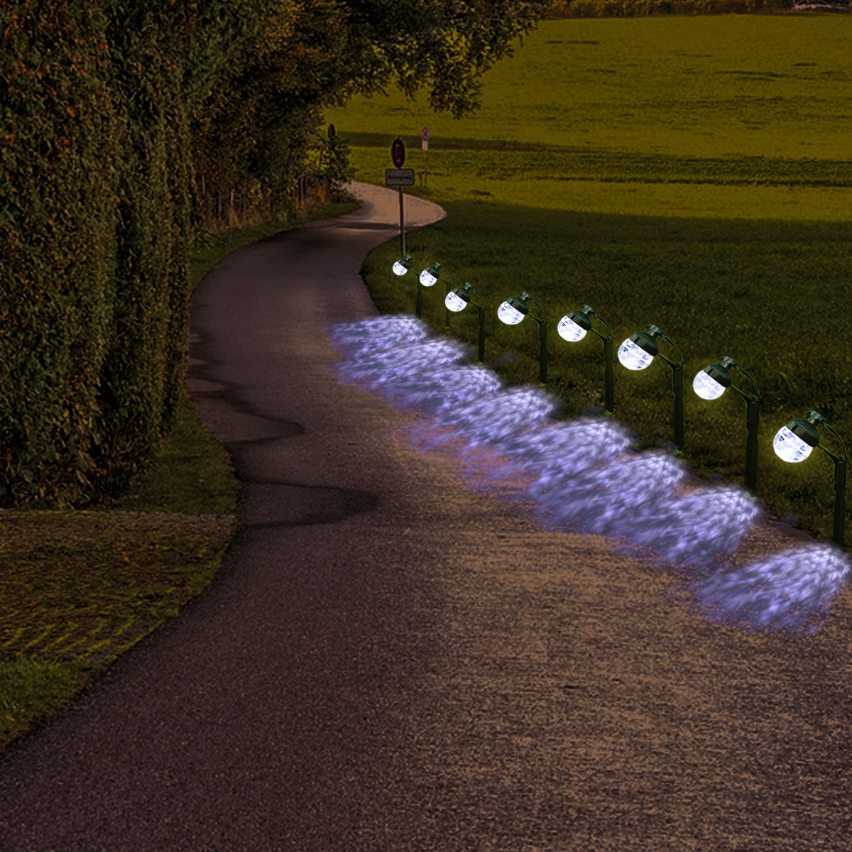 50% Rabatt für LED Lichterkette  Solar Gartenleuchte mit Erdspieß