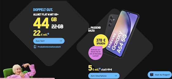 congstar Black Friday Deal! 🤯 mtl. kündbare 44GB LTE Allnet für mtl. 19,92€ + 0,00€ AG + jedes Jahr 5GB mehr