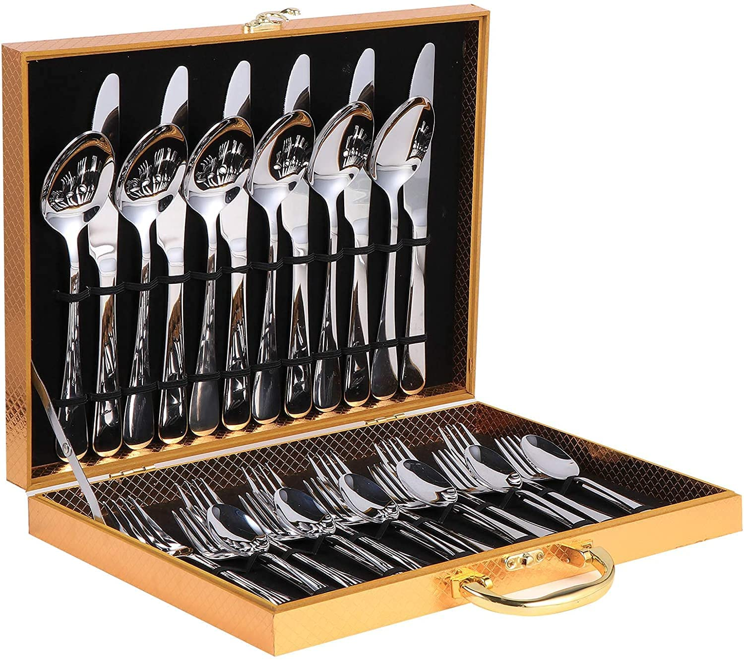 MingHing Besteck-Set 30-tlg. in Silber für 18€ – im Geschenkkoffer, reicht für 6 Personen