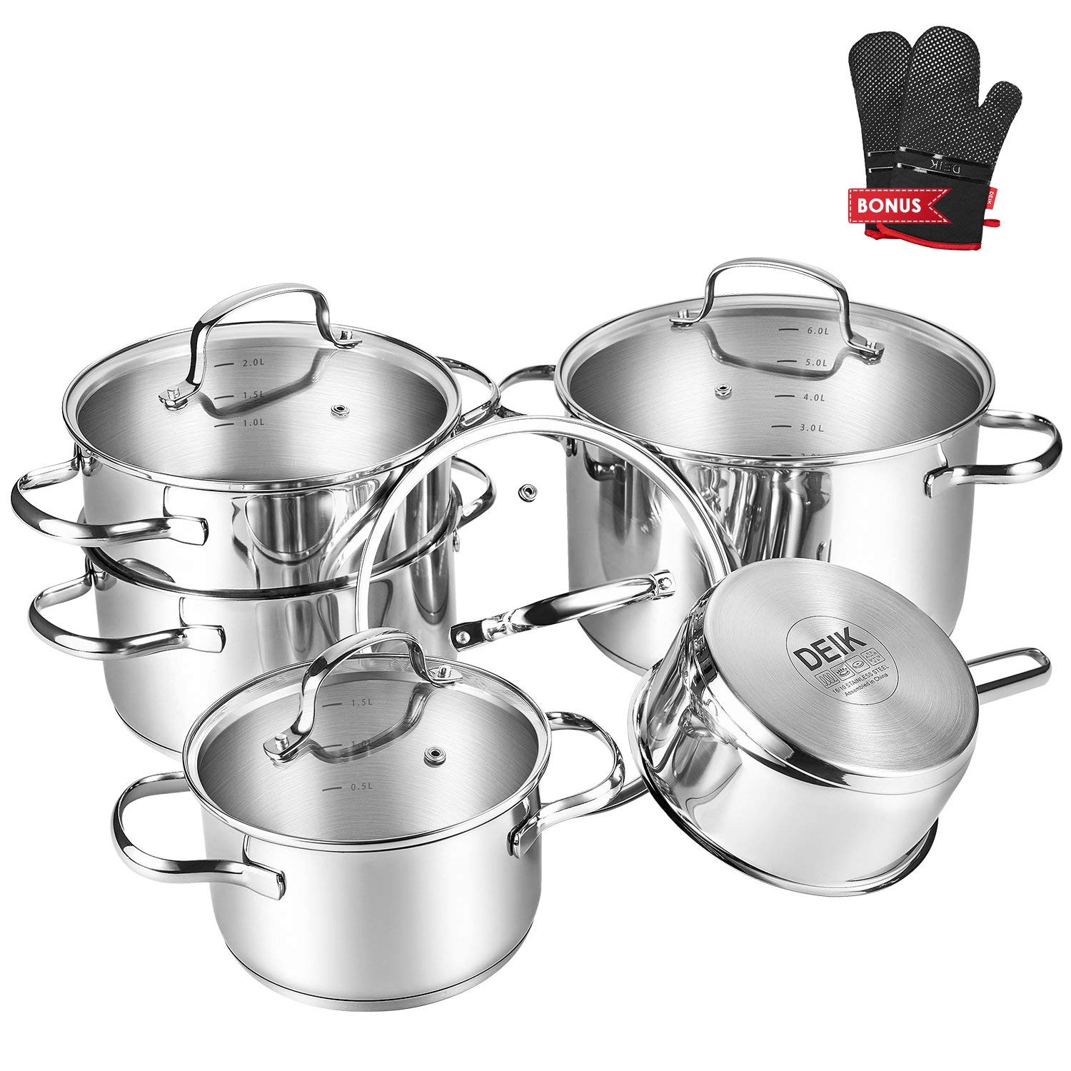 Topf set 5-teilig,Ofenhandschuhe als Geschenk für 59,98€