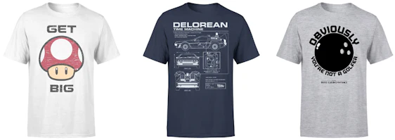 Viele Nostalgie- & Fan-Shirts für 7,49€ bei Zavvi - z. B. Delorean, Super Nintendo, Big Lebowski uvm.