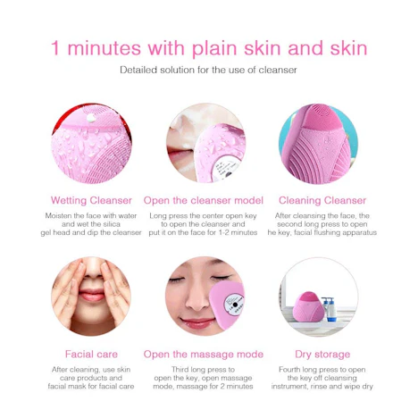 Orime Klein Silikon Gesichtsreinigungsbürste Mit Wasserdicht, Tragbar hautreinigung, Porenreiniger, Anti-aging, Gesichtsreinigung pflege