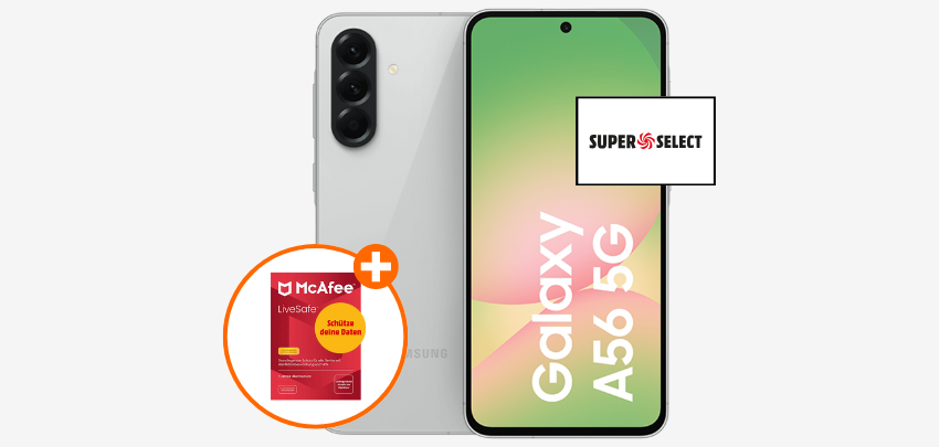 Eff. gratis 🤩 Samsung Galaxy A56 (256GB) + 30GB 5G o2 Allnet-Flat für 12,99€ mtl.