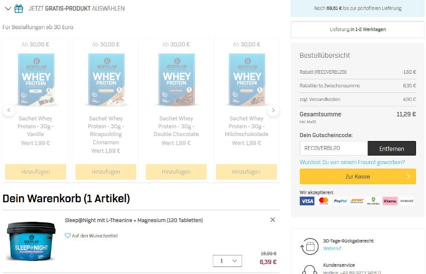 bodylab24-rabatt-relax-recover-warenkorb