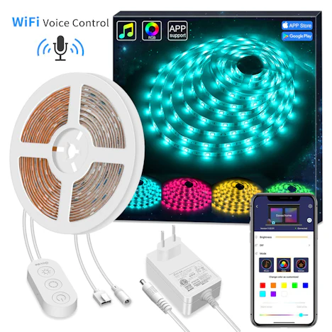 LED Streifen Arbeitet mit Alexa, Google Home, 5050 LED Leiste, APP Steuerbar