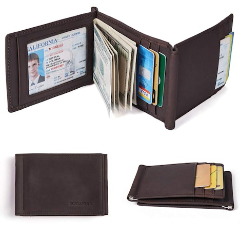 BOSTANTEN Herren Büffelleder RFID Geldbeutel Geldklammer für 15,99 Eur