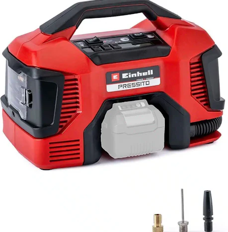 Einhell Hybrid-Kompressor PRESSITO Power X-Change inkl. 3-tlg. Adapter-Set für 56,99€(statt 63,80€)