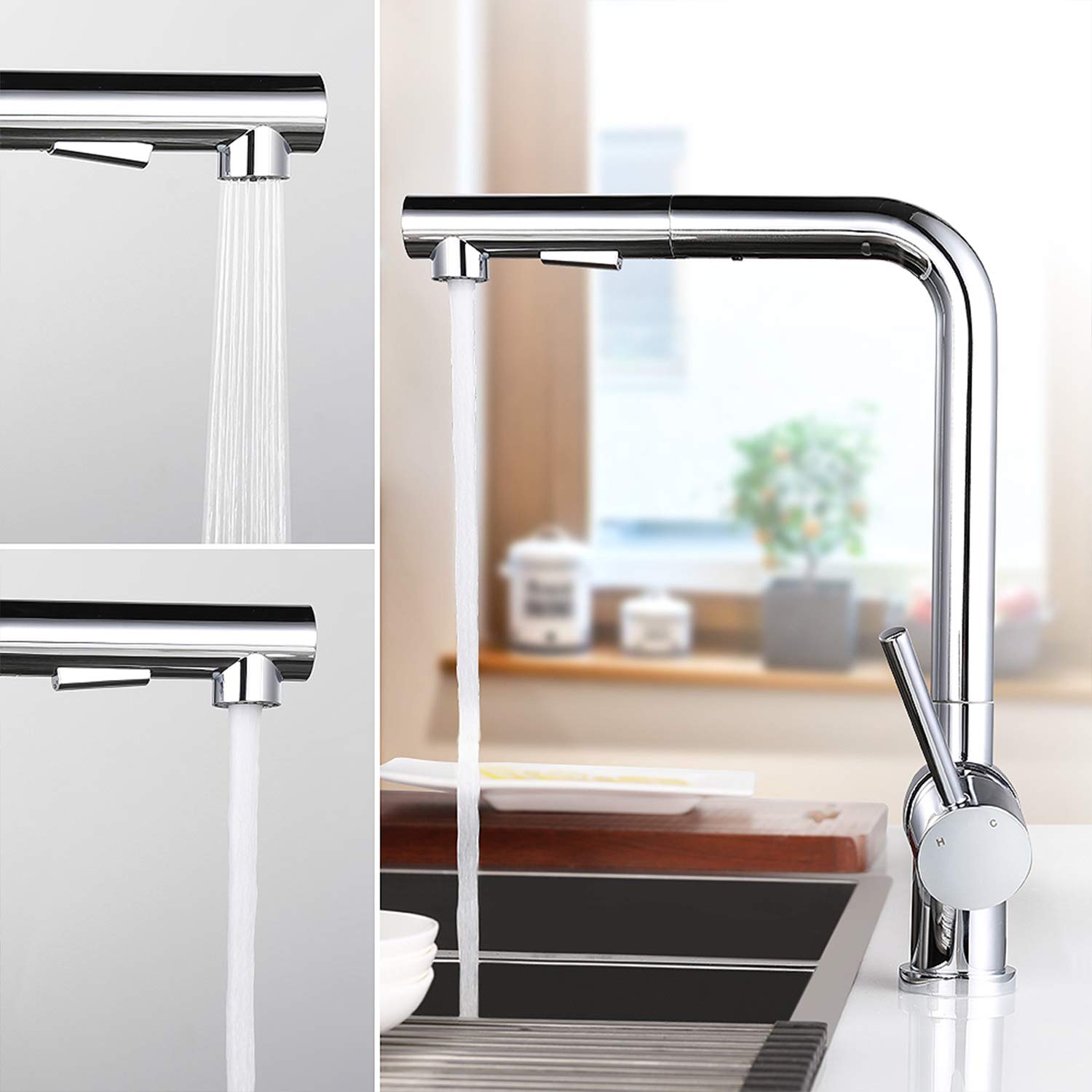 Wasserhahn Armatur Küche mit Brause 