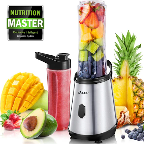 Smoothie Mixer Körper aus Edelstahl 300W 2 Tritan-Flaschen für 19,99€