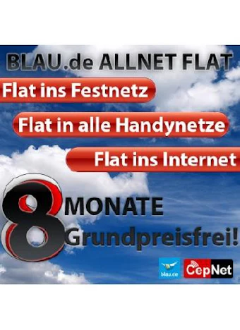 Blau.de Allnet Flat 8 Monate Grundpreisfrei, danach nur noch 19,90€