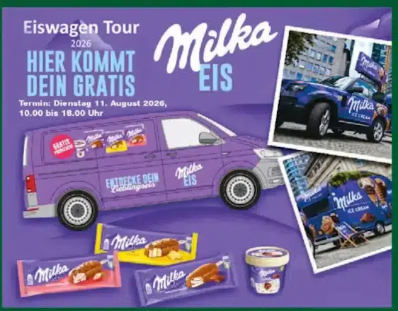 Milka Eiswagentour 2026: Holt euch ein gratis Eis in Hof