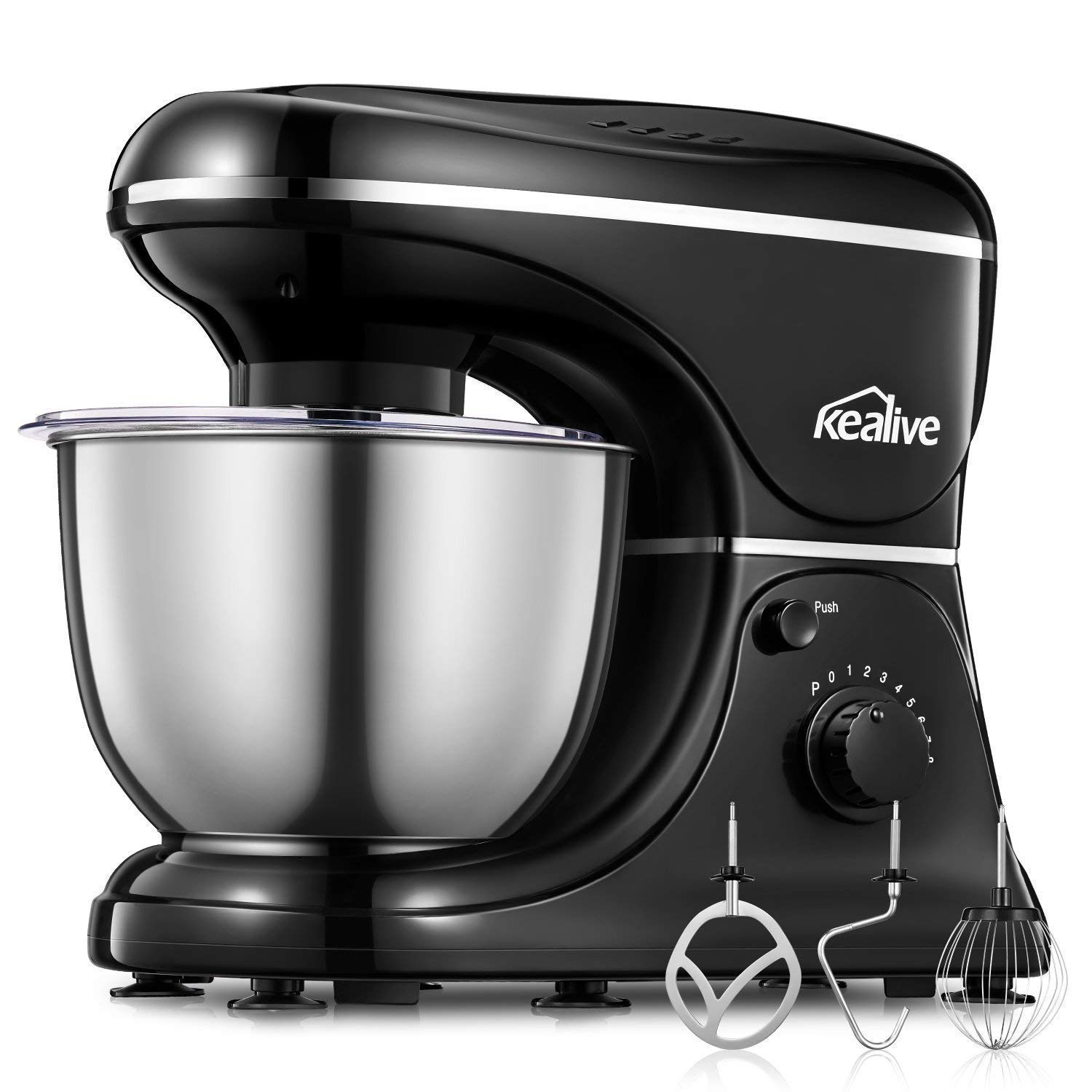 Küchenmaschine 1200W 8 Geschwindigkeit 4,5L Edelstahl-Rührschüssel für 75,99€