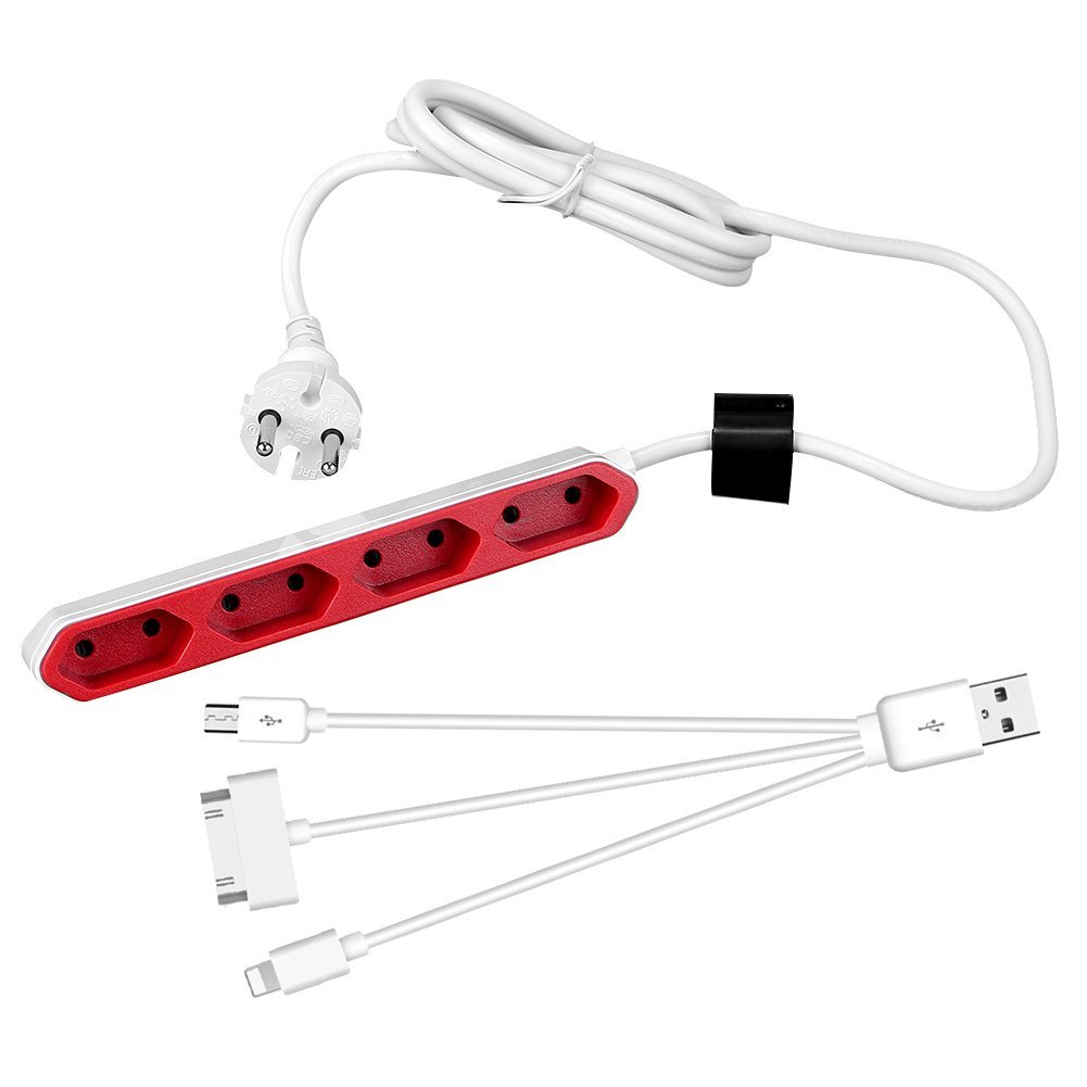PowerBar Reiseadapter 4 Verteiler Eurosteckdosenleiste für 3,99EUR