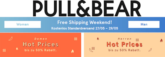 Free Shipping Wochenende bei Pull & Bear: Gratisversand und bis zu 50% Rabatt auf ausgewählte Artikel
