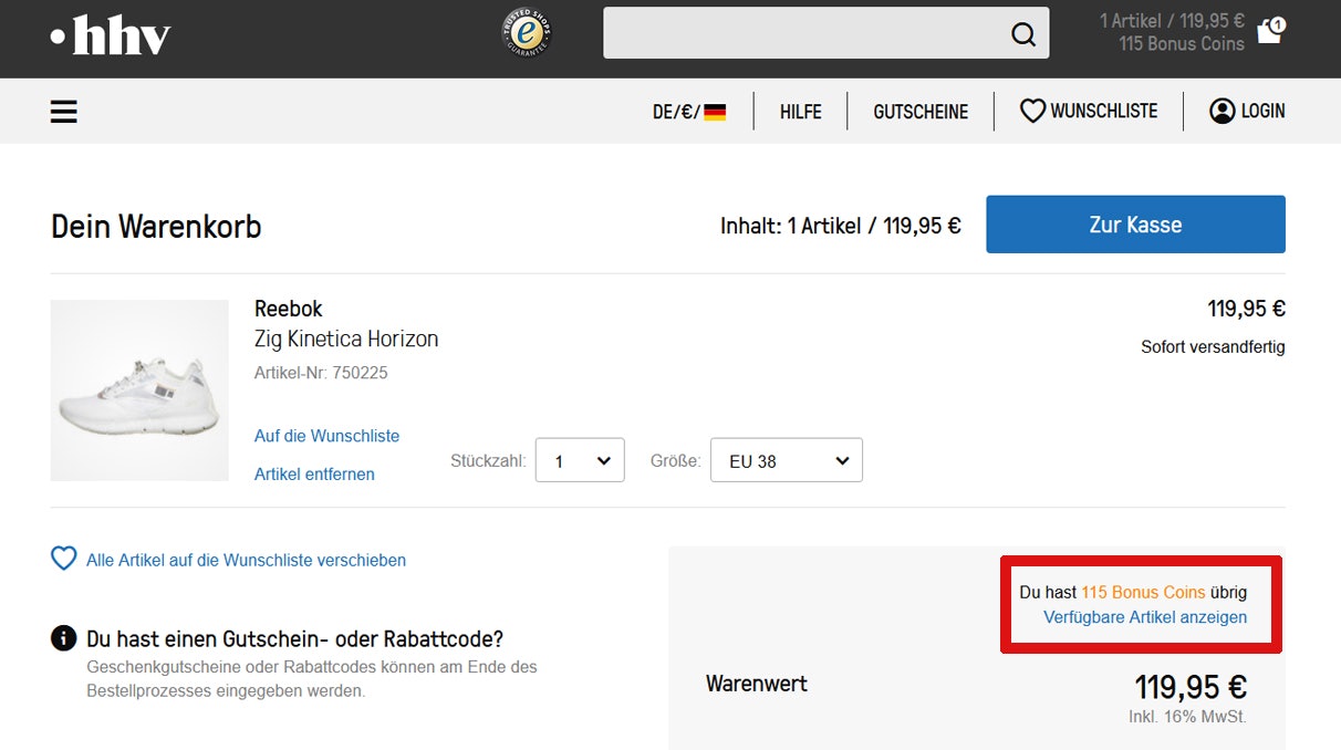 hhv Bonus Coins sammeln